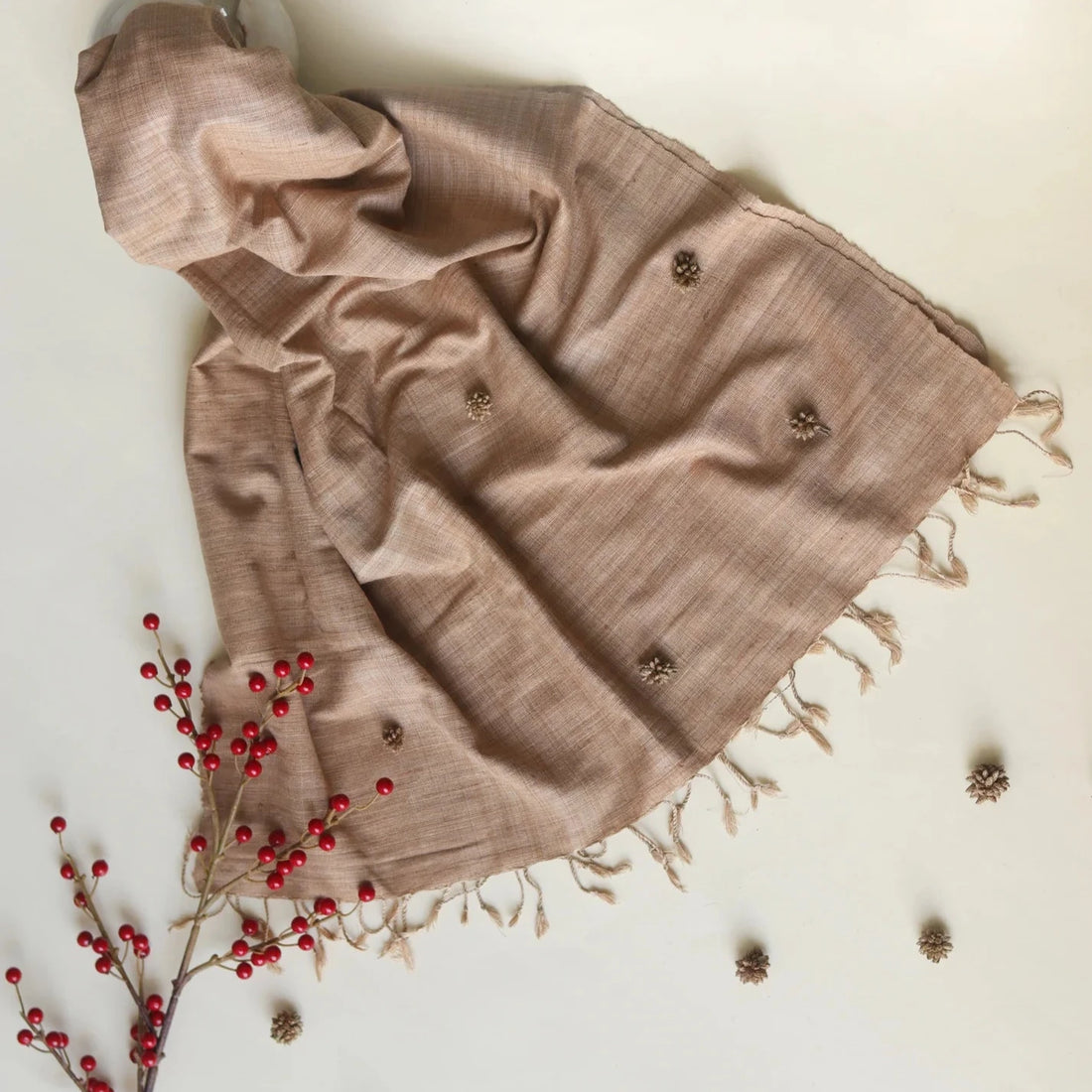 Ahimsa Peace Silk Stole | Brown