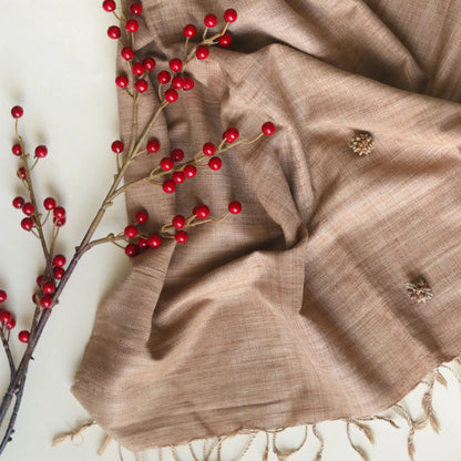 Ahimsa Peace Silk Stole | Brown