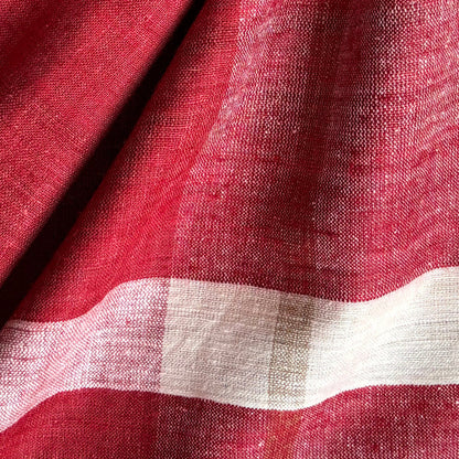 Ahimsa Peace Silk Stole | Maroon Chequered