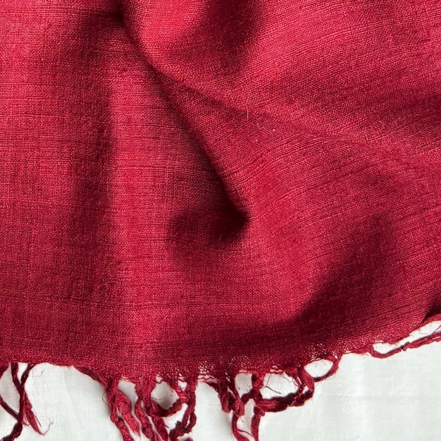 Ahimsa Peace Silk Stole | Red