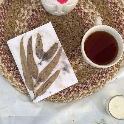 Eco-printed Handmade Journal | Eucalyptus Leaf Print