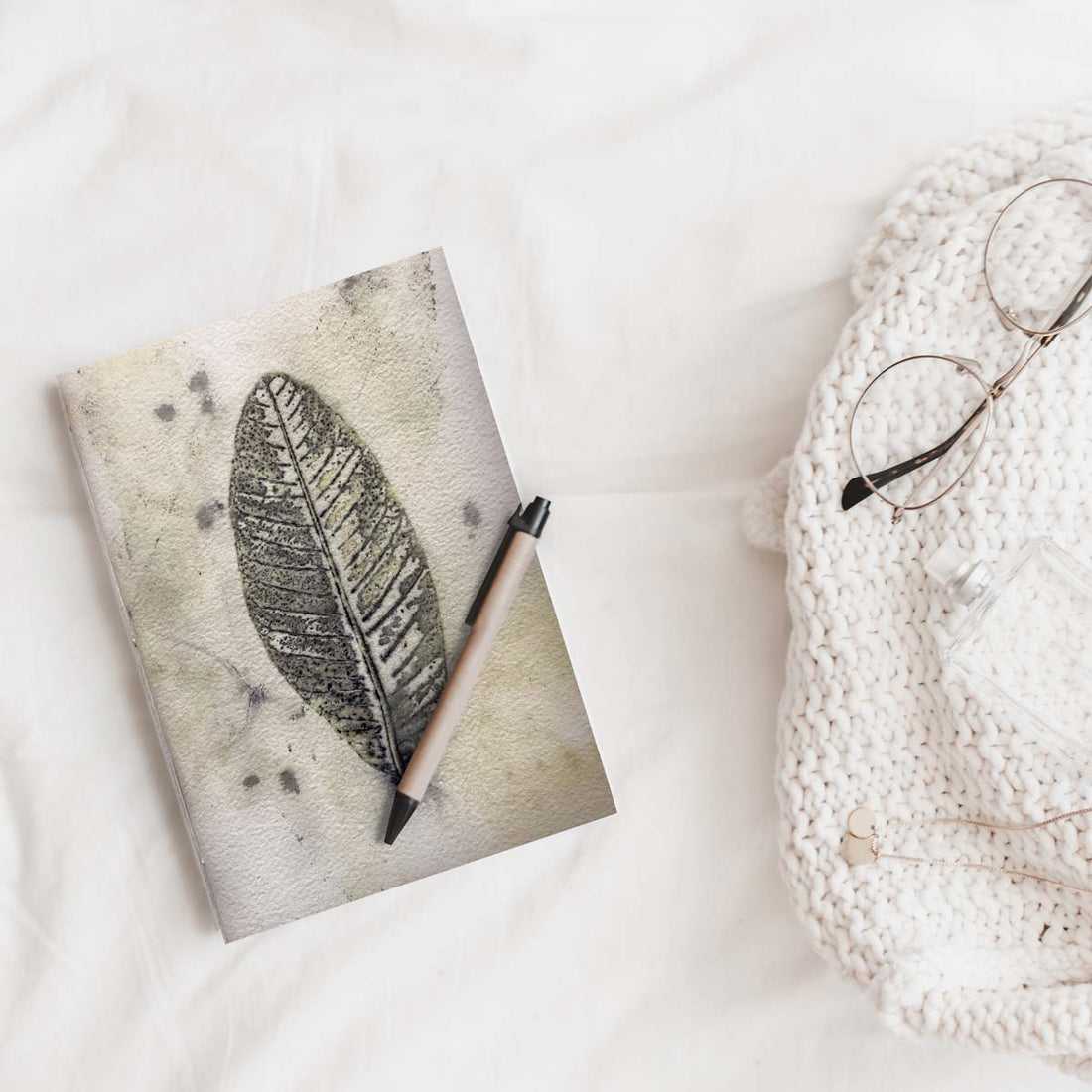 Eco-printed Handmade Journal | Guava Leaf Print