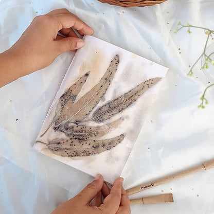 Eco-printed Handmade Journal | Eucalyptus Leaf Print