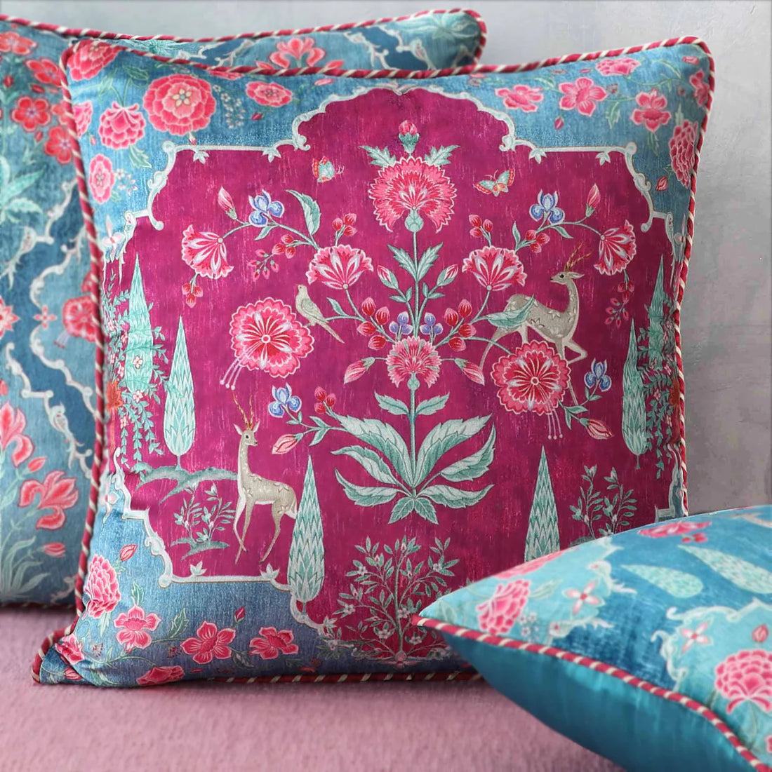 Gulzar Cushion Cover | Ruby