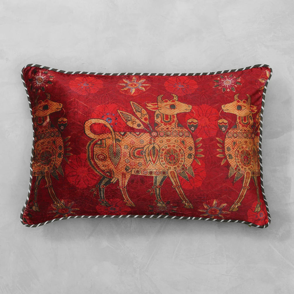 Ishtar Cushion Cover - Red Slim